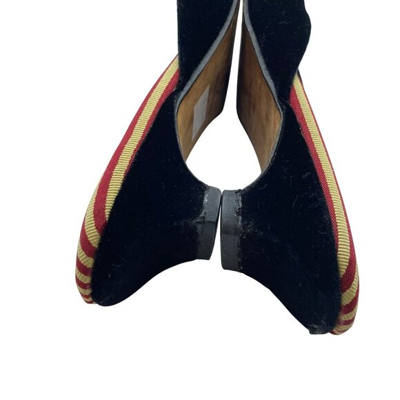 Amy Jo Gladstone Black Velvet Monkey Paying  Trumpet Slip On Mules Size Medium - Picture 8 of 13